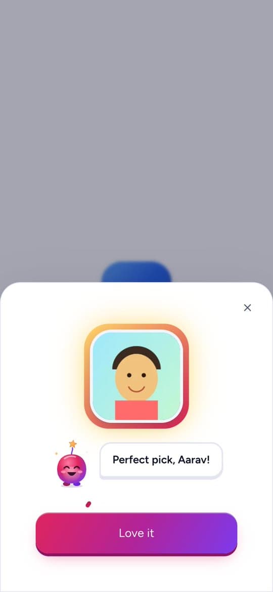 Tara celebrating a child's new profile photo in fAImily